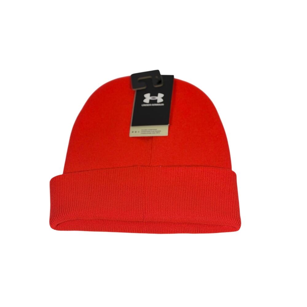 Under Armour Red Cuffed Knit Beanie Unisex One Size NWT - Picture 4 of 5